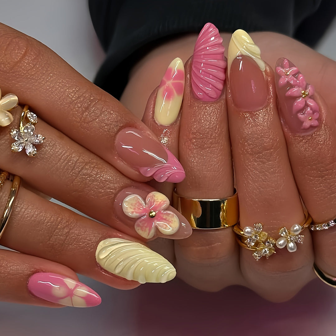 Artistic 3D Floral Nail Art Kalsten