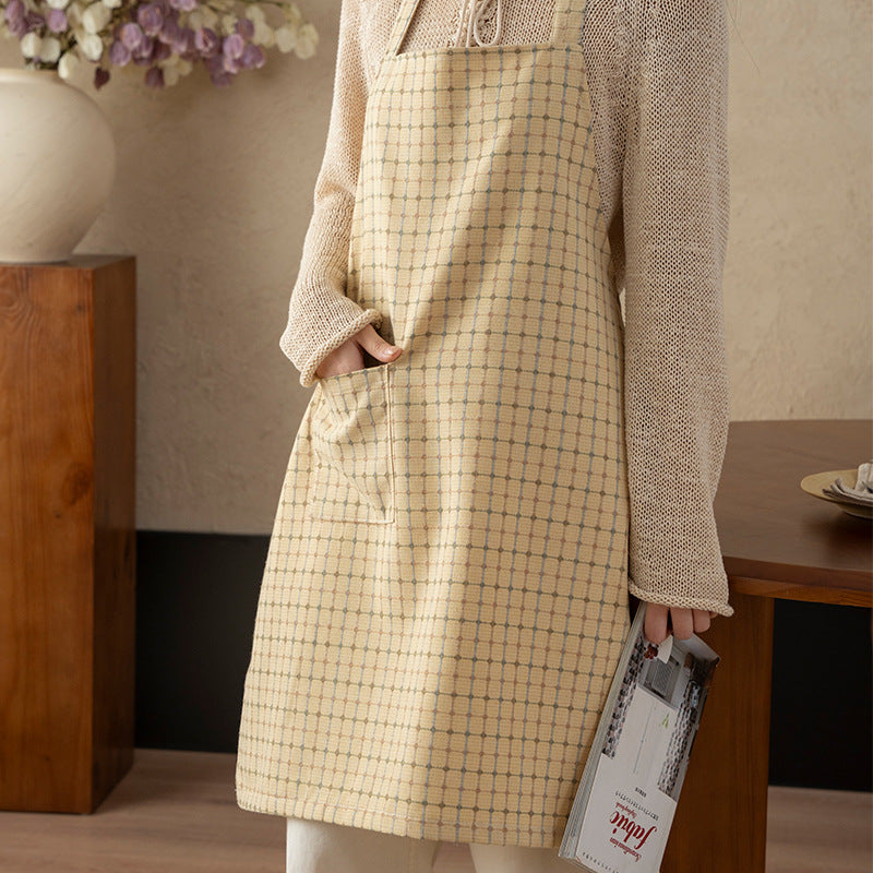 Linen look cooking apron with patch pocket and adjustable neckband Kalsten