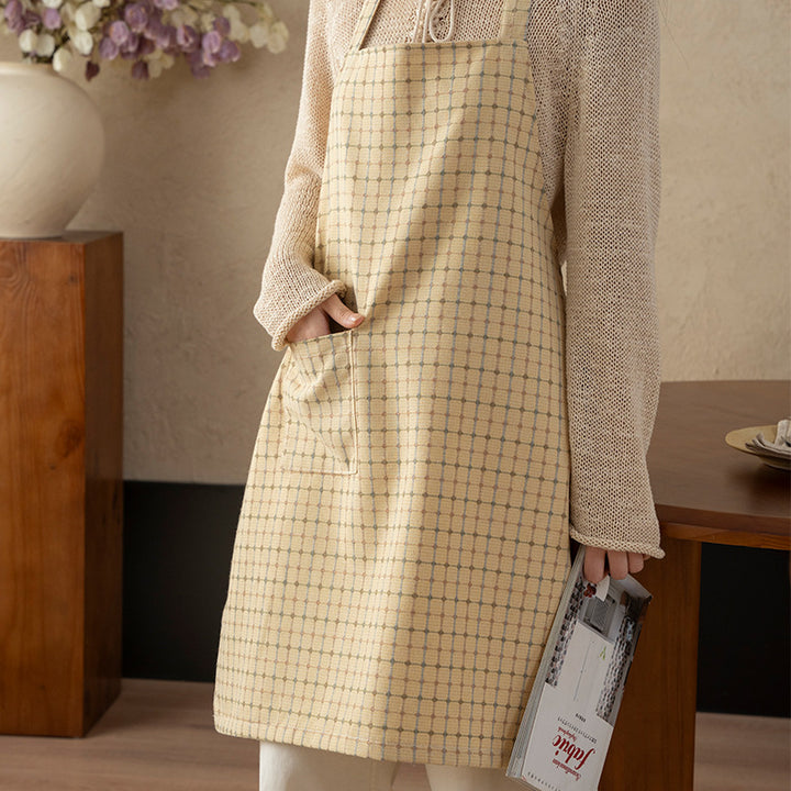 Linen look cooking apron with patch pocket and adjustable neckband Kalsten