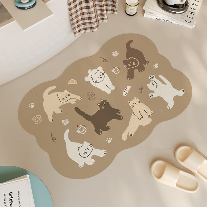 Cat-Themed Bathroom Mat