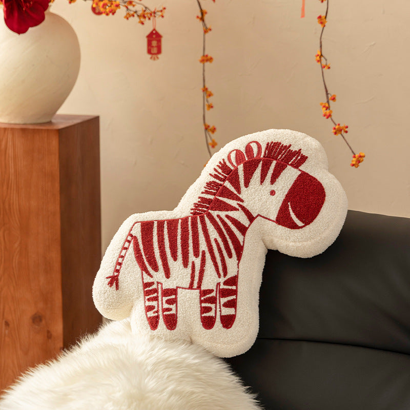 Cuddle pillow in zebra shape with extra soft plush cover Kalsten