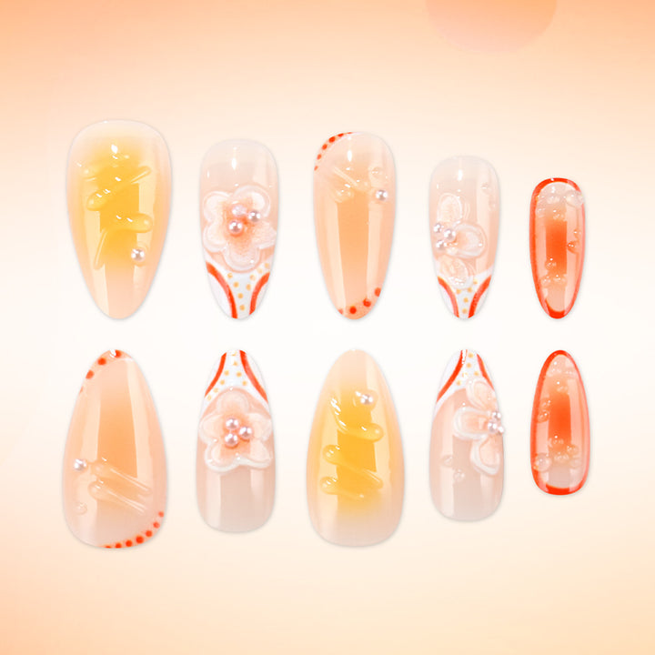 Floral Gel Press-On Nail Set Kalsten