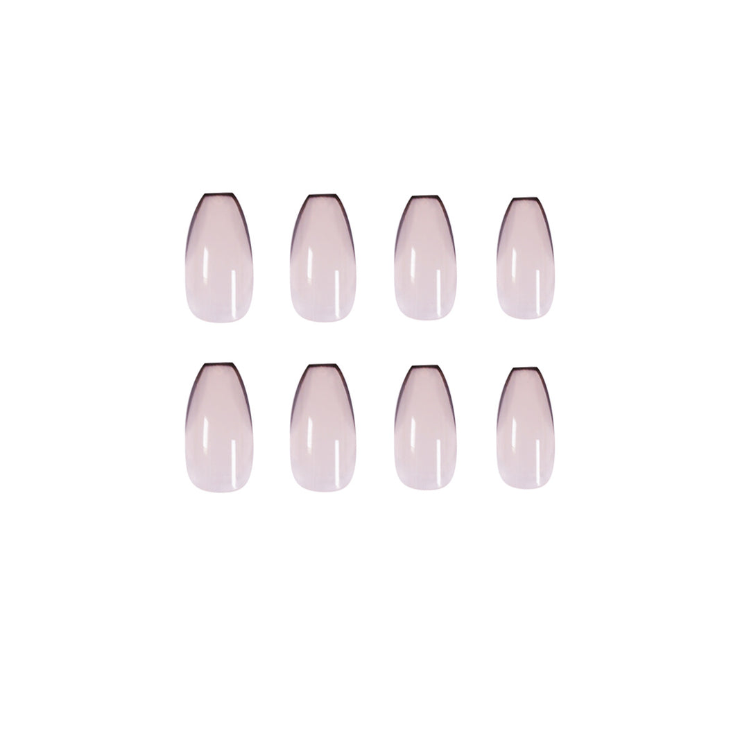Artful stiletto nails with elegant black tip decoration Kalsten