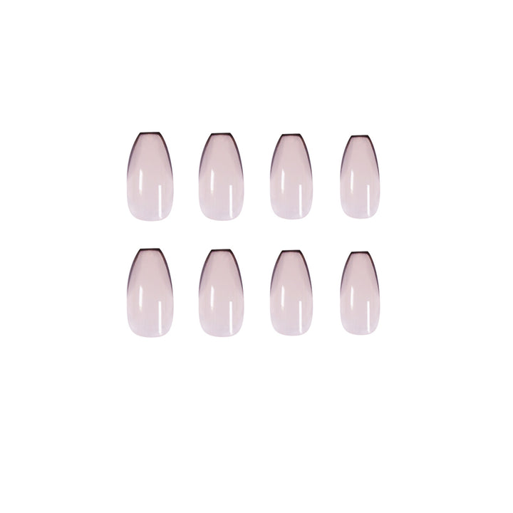 Artful stiletto nails with elegant black tip decoration Kalsten