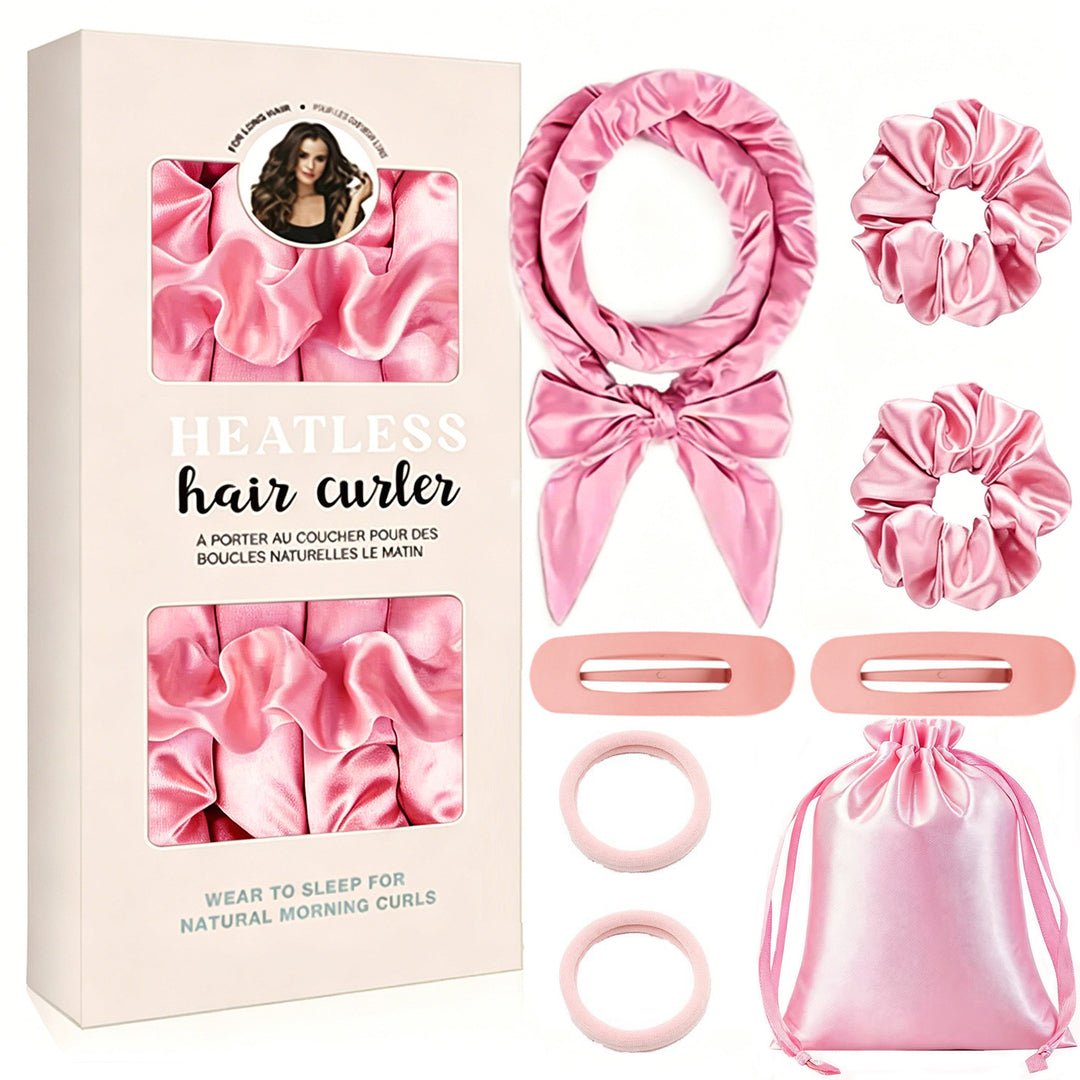 Satin Heatless Hair Curling Set