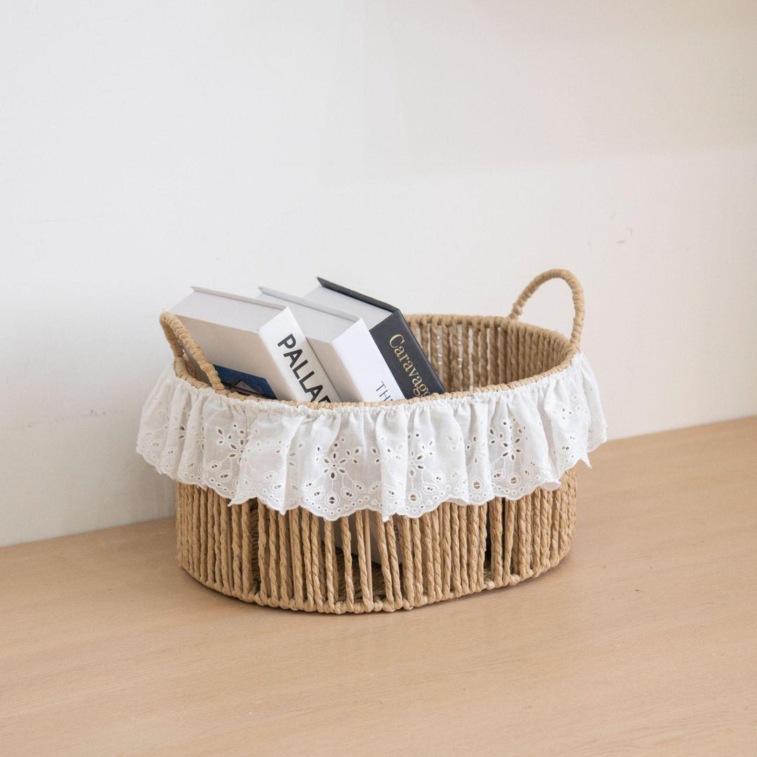 Charming storage basket with ruffle detail Kalsten