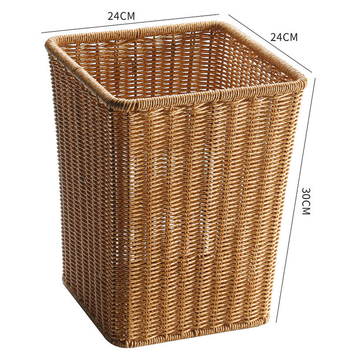Rectangular Handwoven Wicker Waste Bin Kalsten