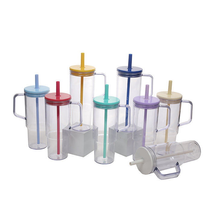Unisex drinking cup with removable silicone straw and integrated carrying handle Kalsten