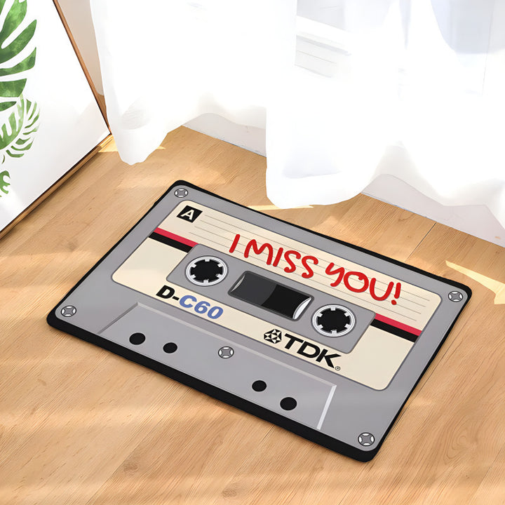 Retro-Inspired Cassette Tape Floor Mat