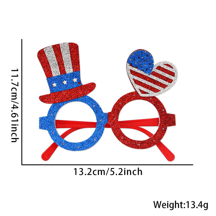 Unisex glitter glasses with USA lettering and round frame party glasses Kalsten