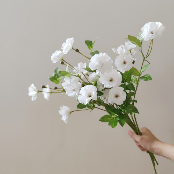 Faux Floral Stem with Lifelike Blooms