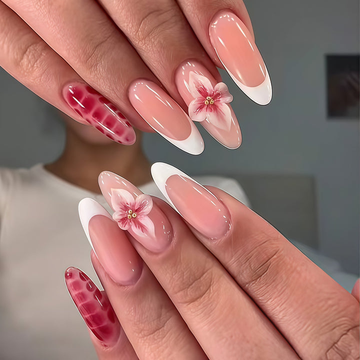 Floral Stiletto Nail Enhancements Kalsten
