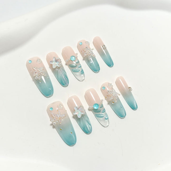 Artificial nails with glittering summer design Kalsten