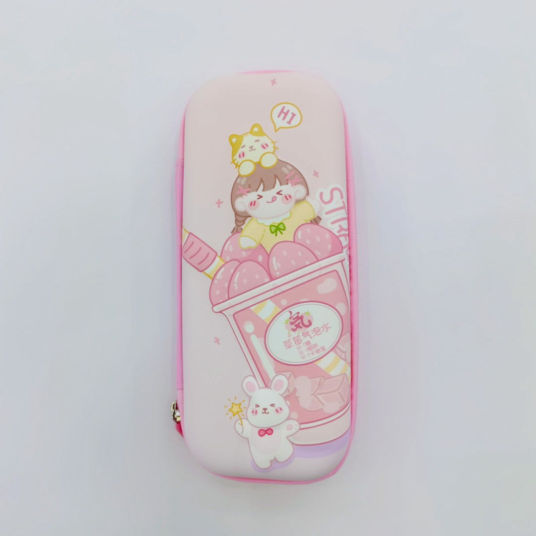 Strawberry-Themed Multifunctional Pencil Case