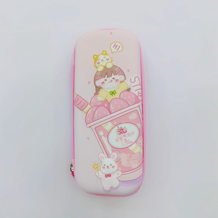 Strawberry-Themed Multifunctional Pencil Case