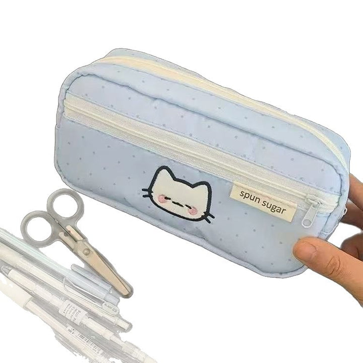 Cute Character-Themed Quilted Pencil Case
