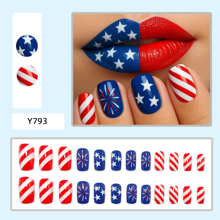 Artificial Nails in the Patriotic Design Kalsten
