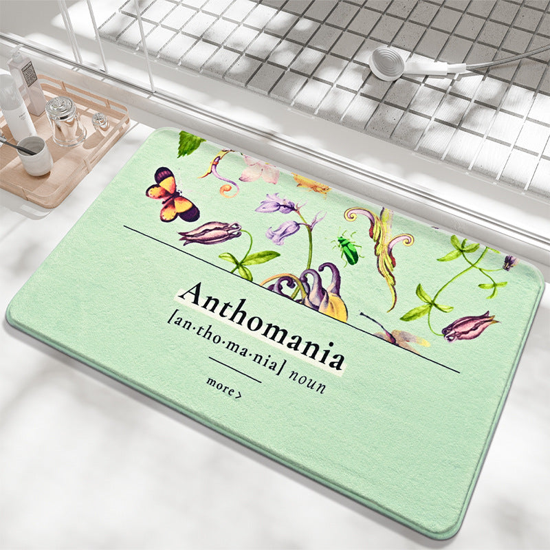 Floral-Decorative Bathroom Mat Kalsten