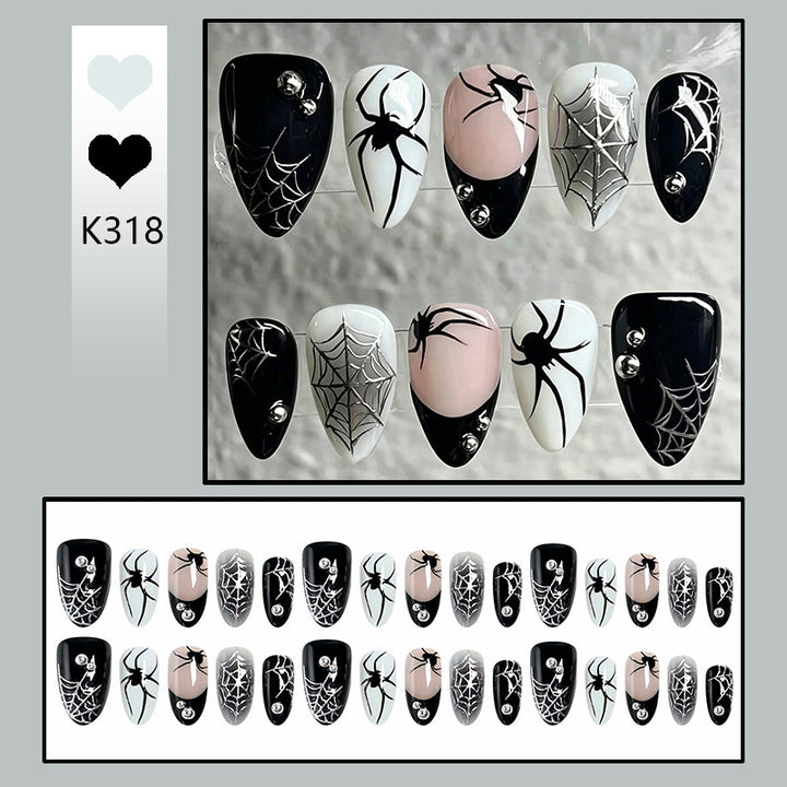 Creative nail art set with Halloween spider design Kalsten