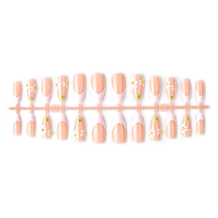 Artistic Floral-Embellished Press-On Nail Set Kalsten