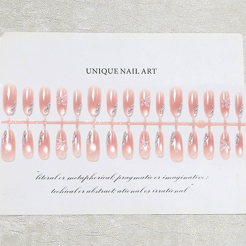 Acrylic nail set with elegant ombre design and sparkling accents Kalsten