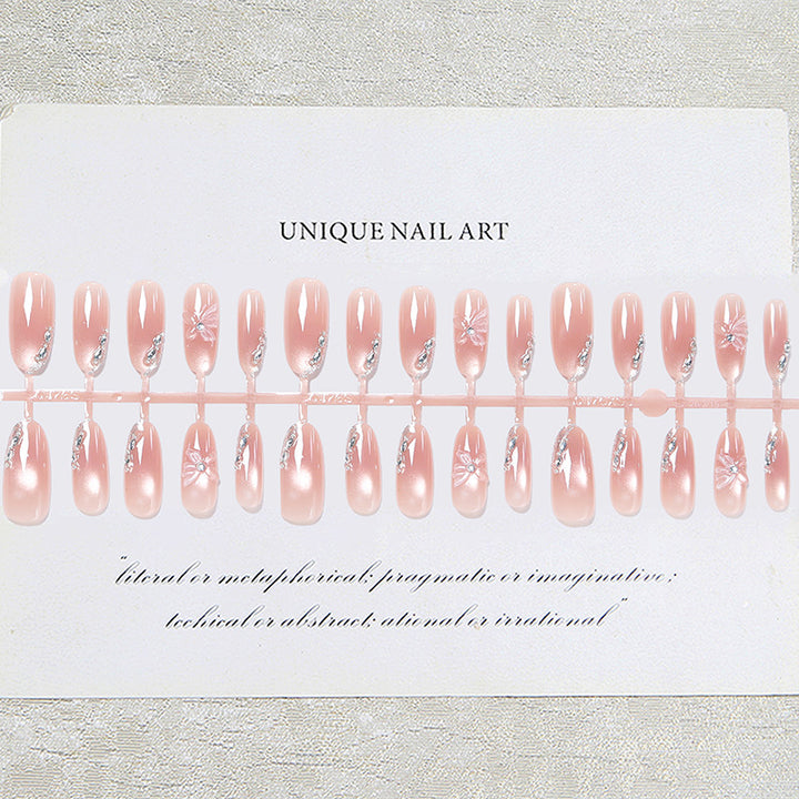 Acrylic nail set with elegant ombre design and sparkling accents Kalsten