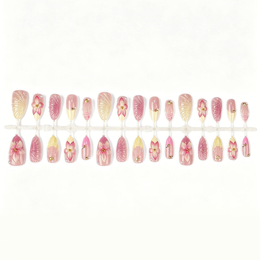 Floral Accent Press-On Nail Set Kalsten