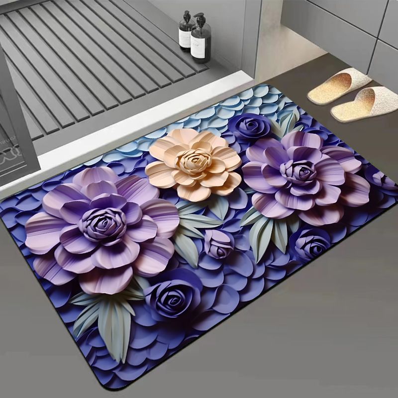 Artistic Floral Design Area Mat
