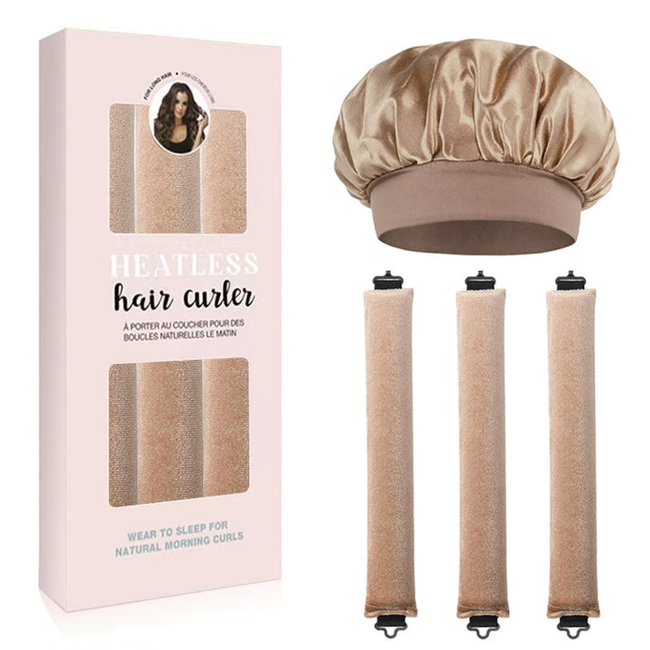 Satin Sleep Cap and Hair Rollers