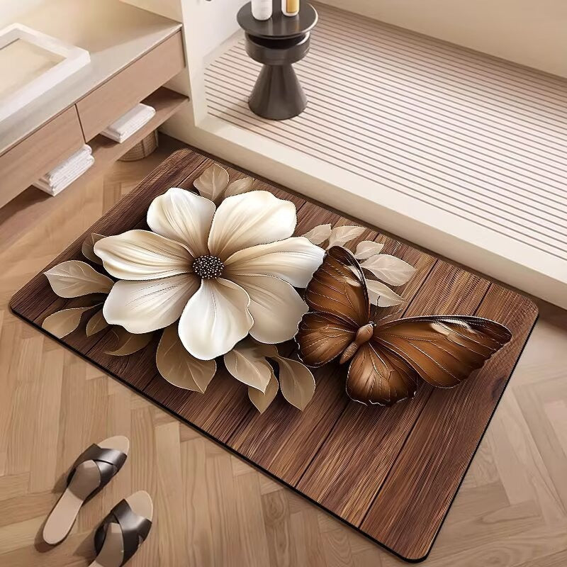 Decorative Floral Bath Mat