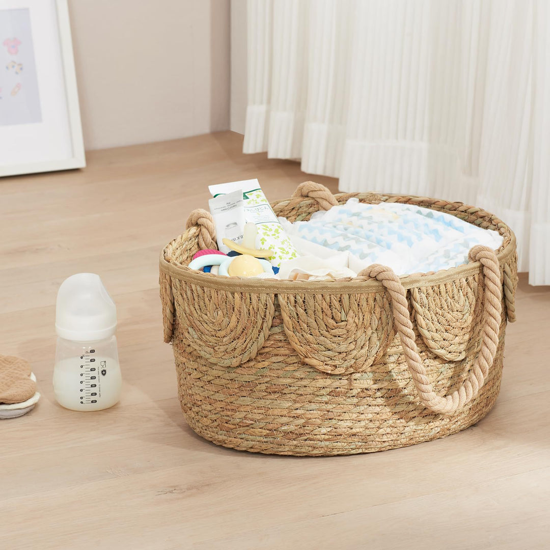 Handwoven decorative basket with ruffles Kalsten
