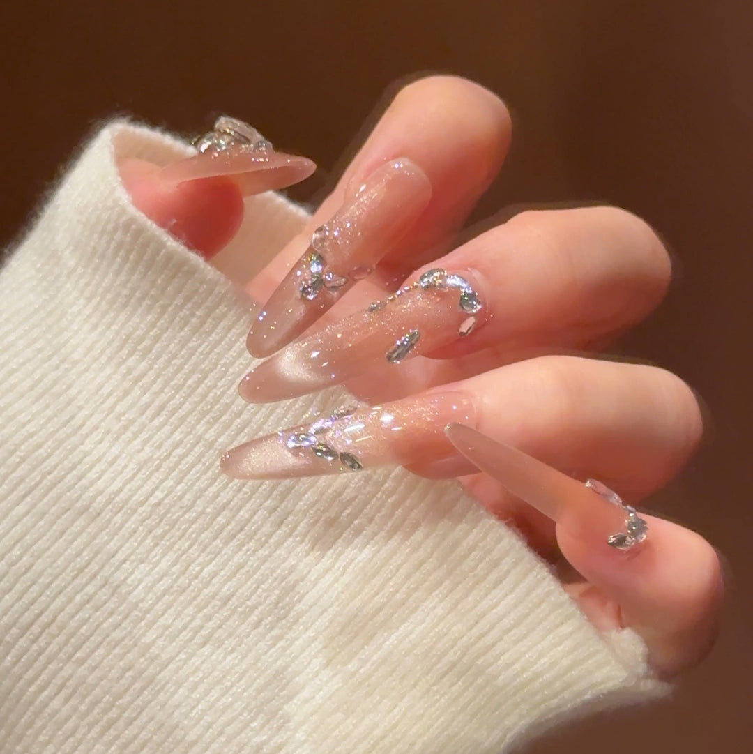 Crystal-Embellished Press-On Nail Extensions Kalsten