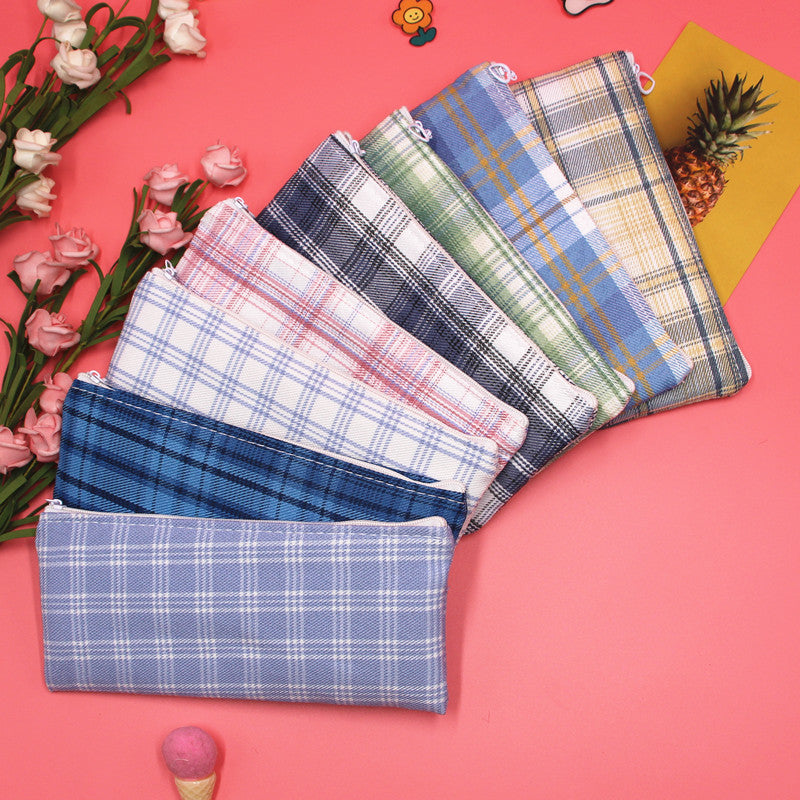Stylish Plaid Pencil Case Kalsten