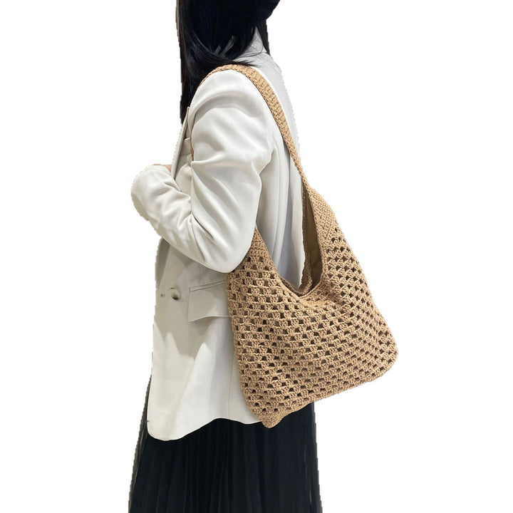 Hand-knotted shoulder bag in modern net design Kalsten