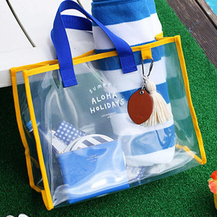 Transparent beach bag with sturdy carrying handles and various compartments Kalsten