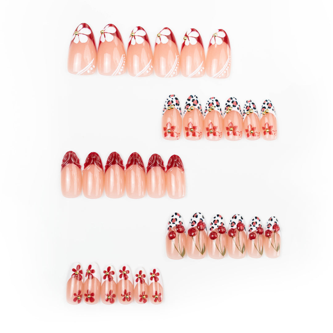 Artistic Floral Pattern Press-On Nails Kalsten