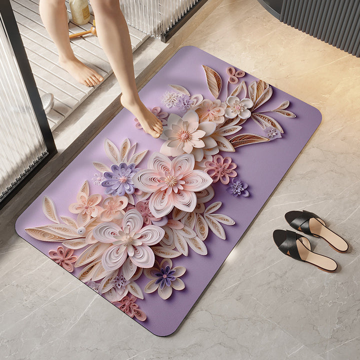 Decorative Floral Bathroom Mat