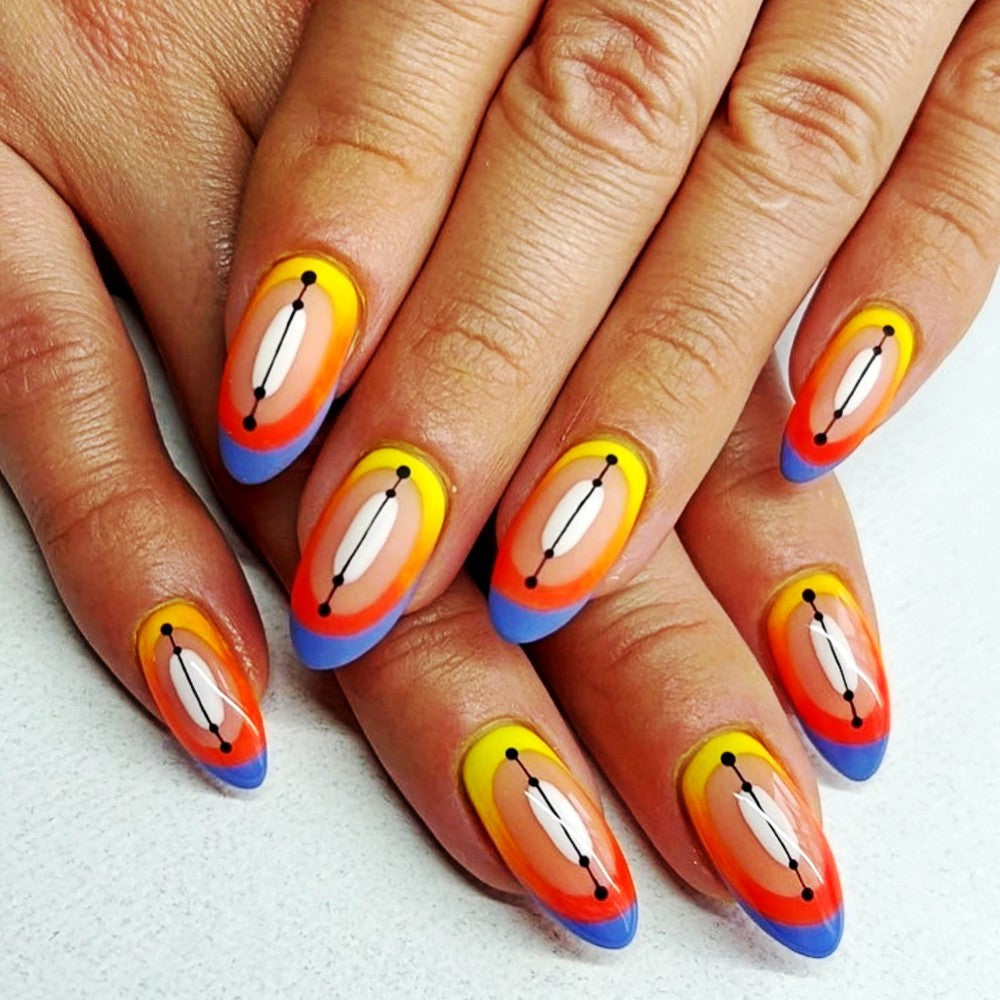 Creative artificial nails in modern geometric style Kalsten