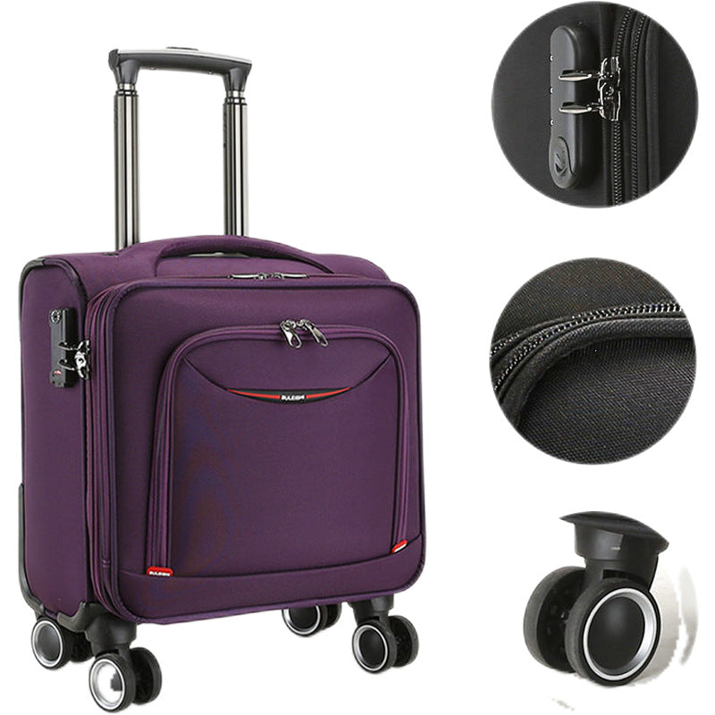 Hard-shell trolley suitcase with stable 360-degree wheels and integrated combination lock Kalsten
