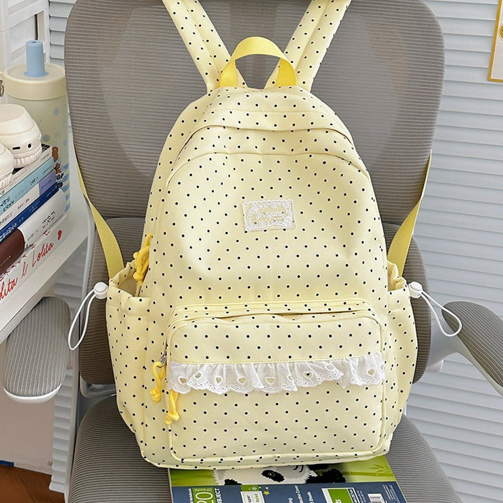 Playful Polka Dot Printed Backpack Kalsten