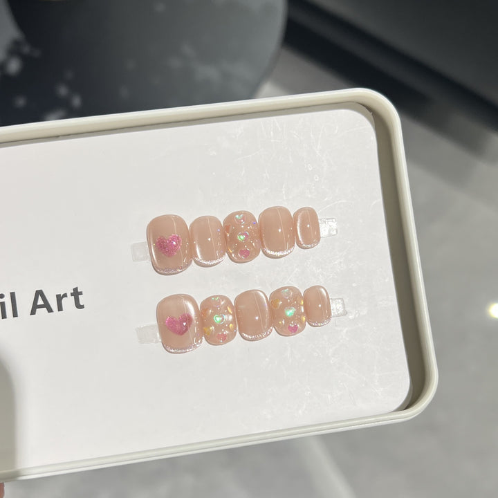 Heart-Accent Press-On Nail Set Kalsten