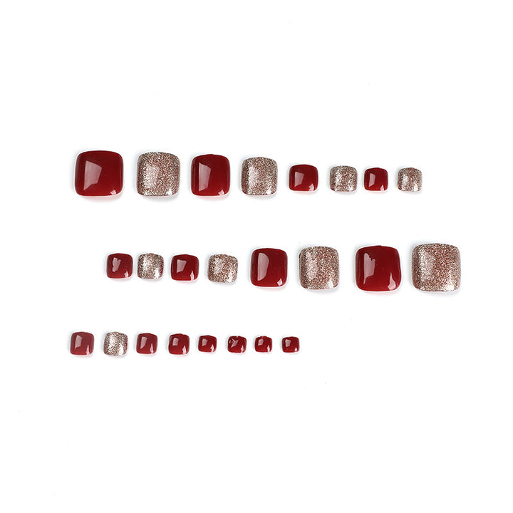 Elegant foot nail art with glitter and gradient Kalsten