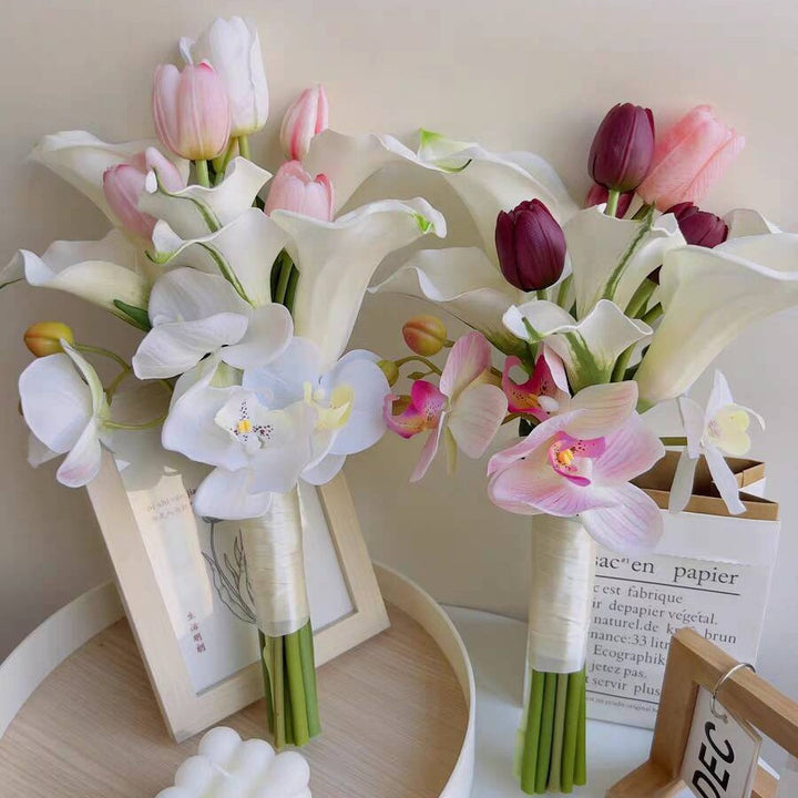 Elegant Artificial Floral Bouquet with Mixed Blooms