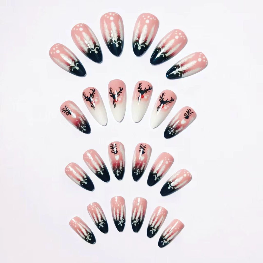 Artificial nails in festive reindeer design Kalsten