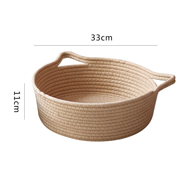 Decorated basket with practical handles Kalsten