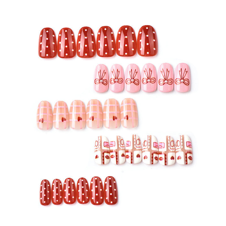 Festive Patterned Press-On Nail Art Kalsten