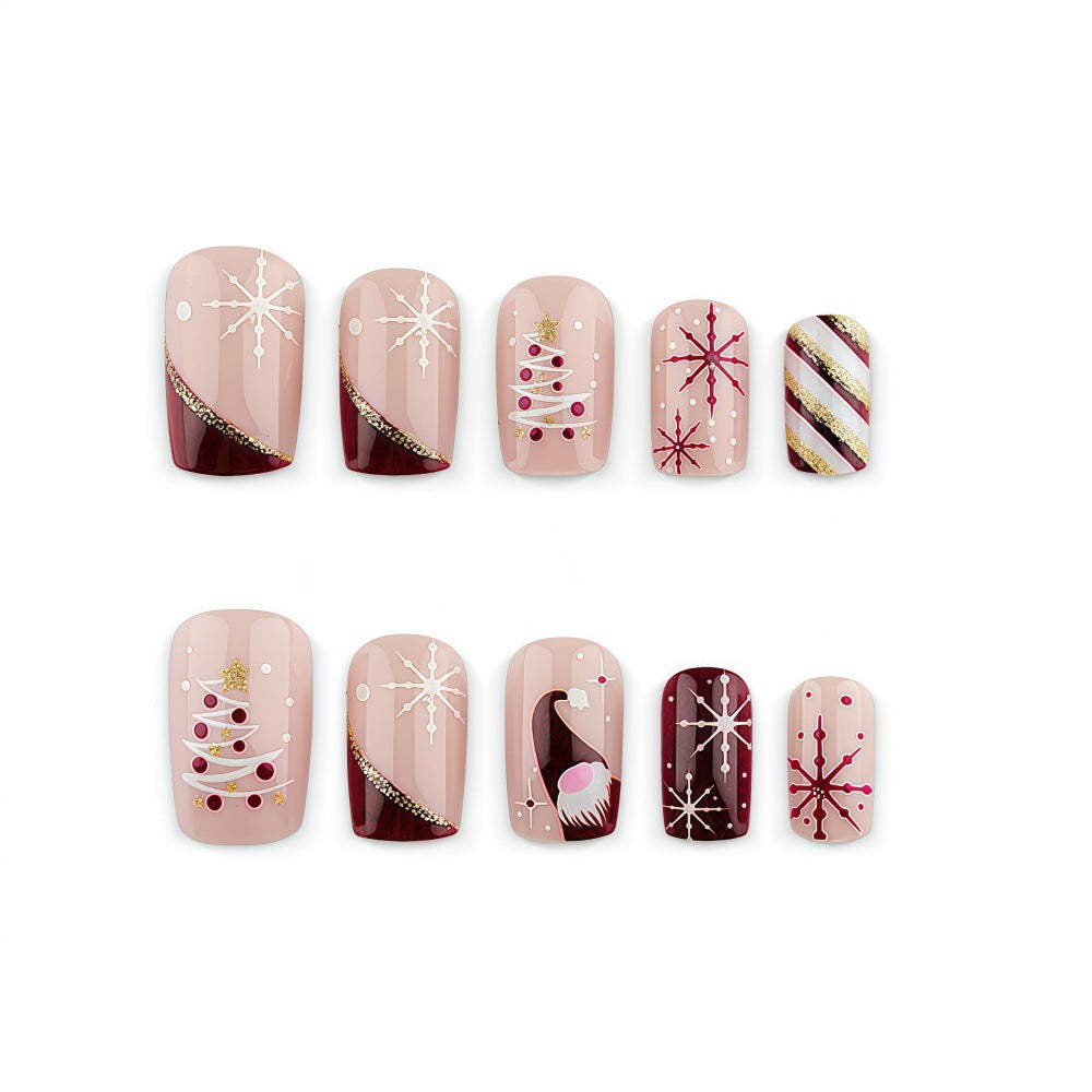 Artificial Nails in Festive Christmas Design Kalsten
