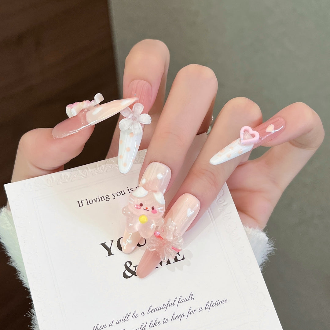 Whimsical 3D Character-Themed Press-On Nail Set Kalsten