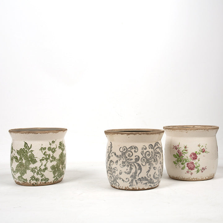Decorative ceramic plant container with artistic design Kalsten