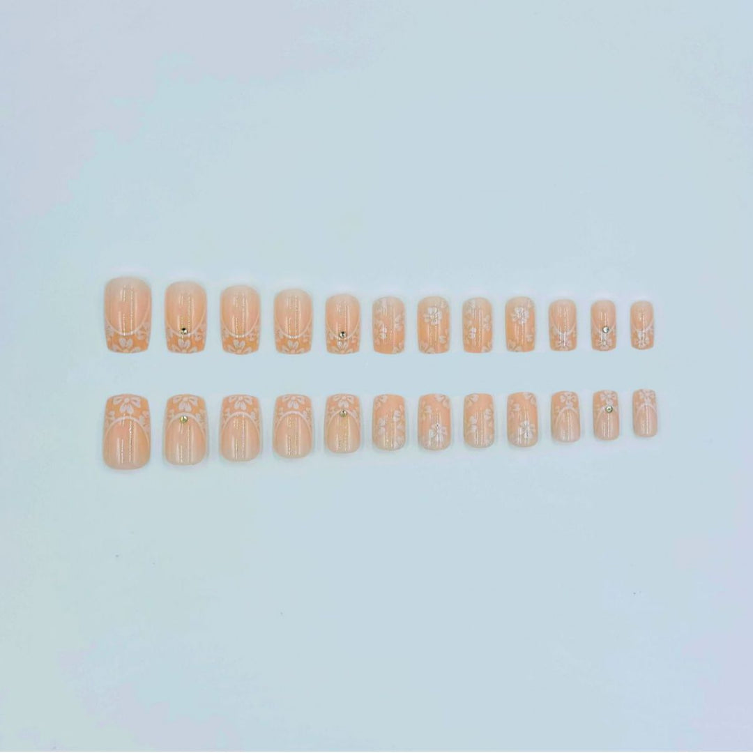 Floral French Tip Acrylic Nail Art Kit